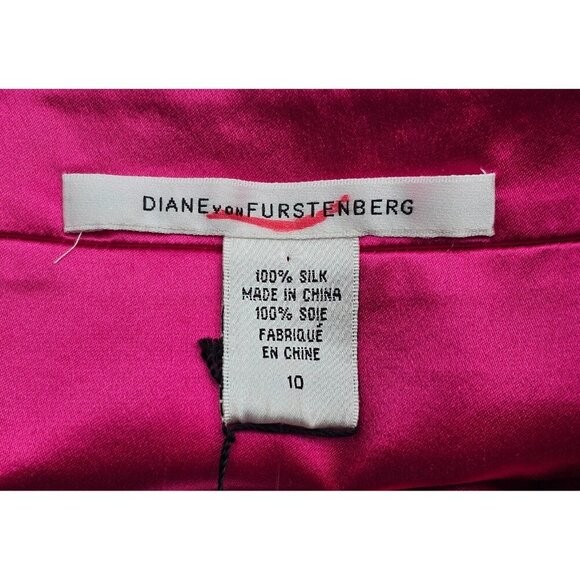 NWT Women's - Diane von Furstenberg Pink Silk Sleeveless Dress, Size 10 - Picture 4 of 8